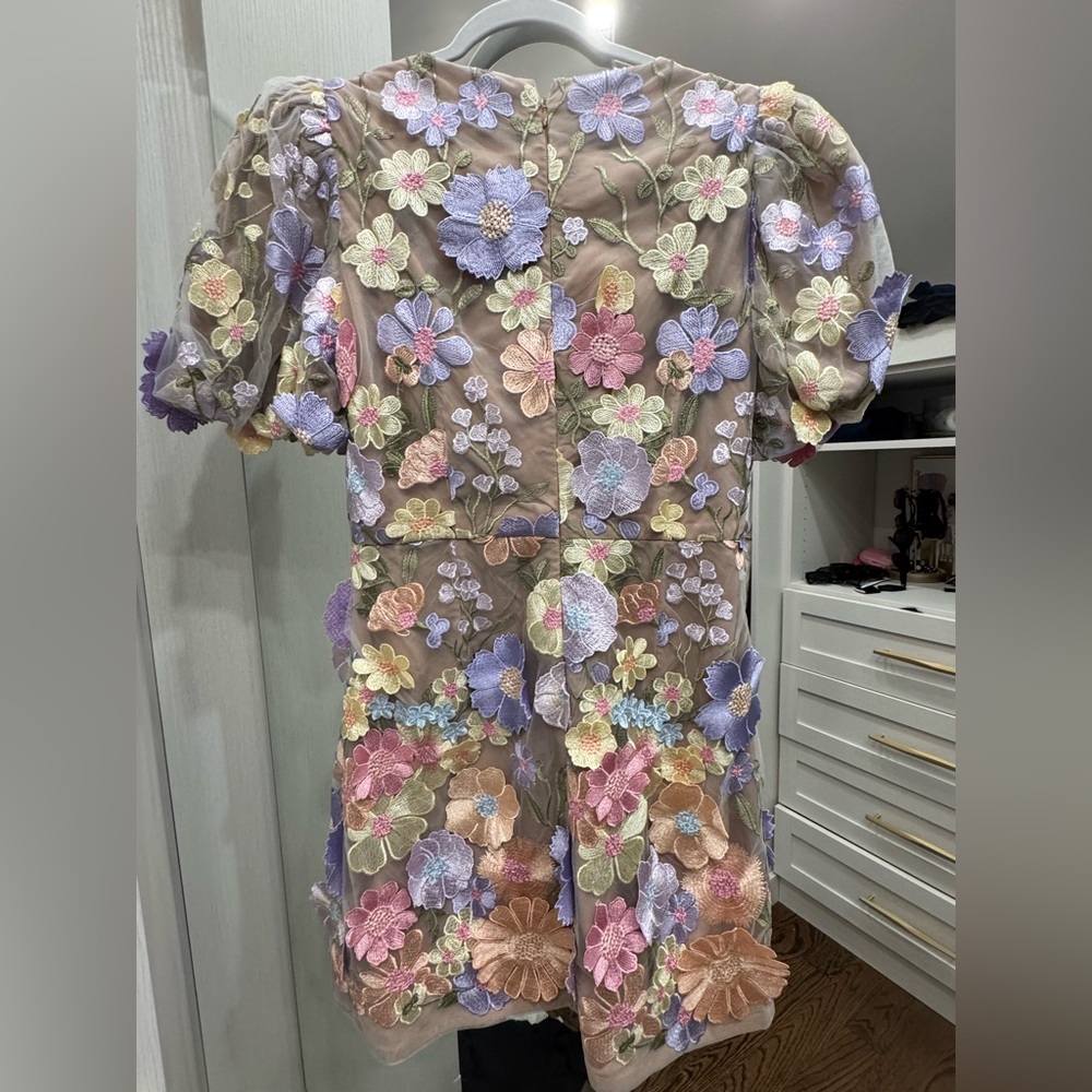 NEW Elliatt -Anthea Floral Embroidered Sheer  Dress- Large 10-12 NWT - Picture 3 of 6